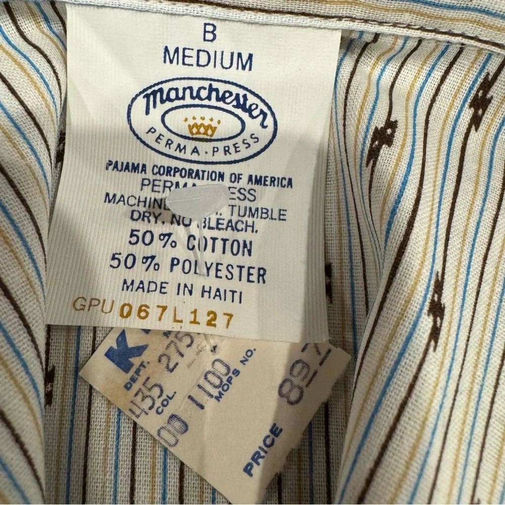 Vtg Manchester PCA Sleepwear Set Sz B Medium‎ Pajama Set Dead Stock Cotton Blend